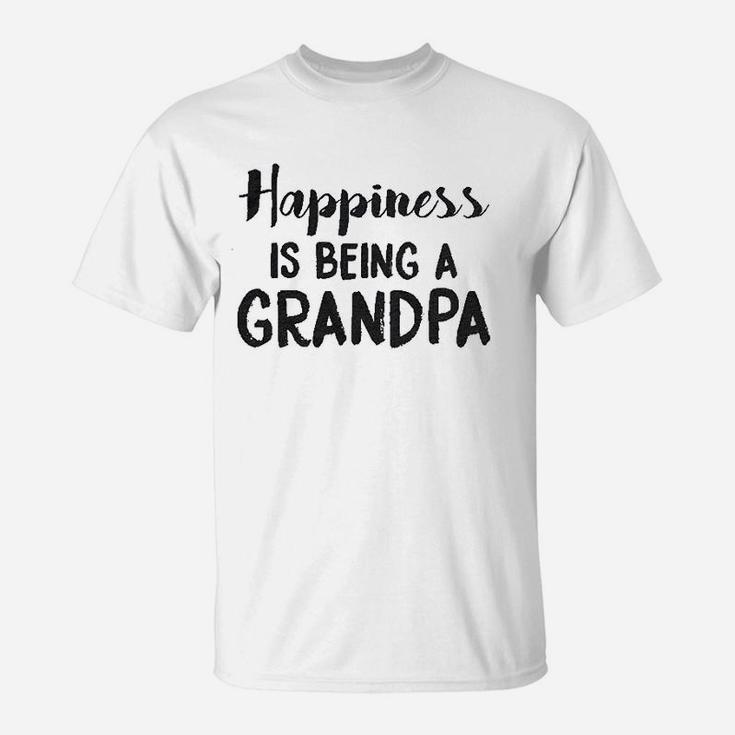 Happiness Is Being A Grandpa Funny Papa Family Graphic Fathers Day T-Shirt