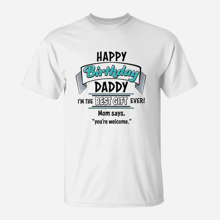 Happy Birthday Daddy In Blue T-Shirt