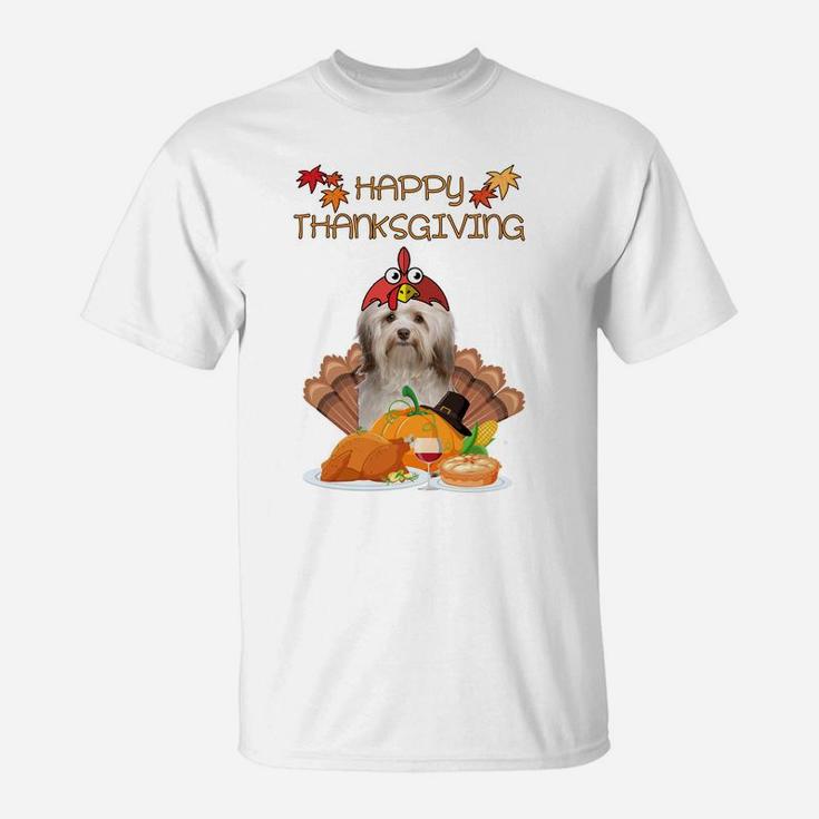 Happy Thanksgiving Day Havanese Gift Dog Funny Turkey Sweatshirt T-Shirt