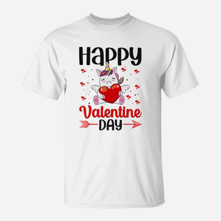 Happy Valentine Day Unicorn Gift Happy Valentines Day T-Shirt