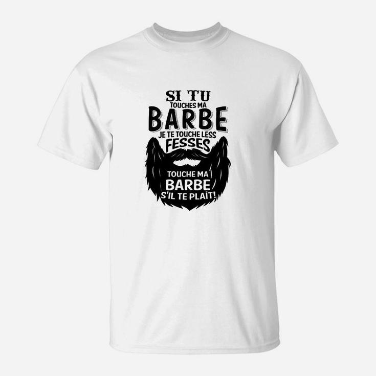 Humorvolles Herren T-Shirt mit Bart-Witz, Weißes Lustiges Tee