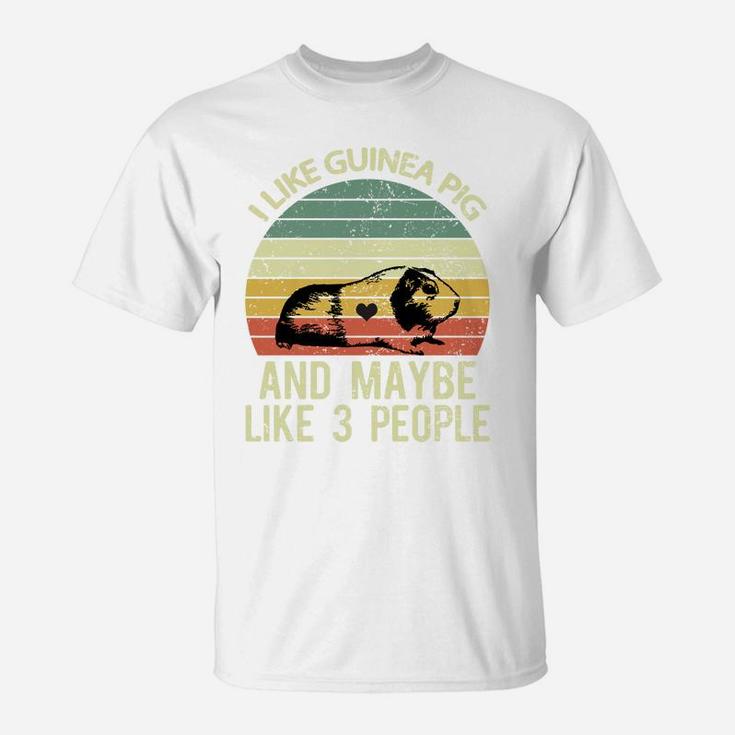 I Like Guinea Pigs And Maybe 3 People Retro Funny Guinea Pig T-Shirt