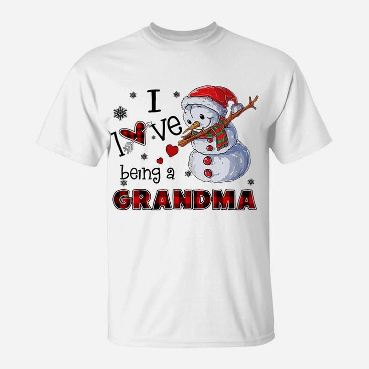 I Love Being A Grandma | Dabbing Snowman Christmas Grandma Sweatshirt T-Shirt