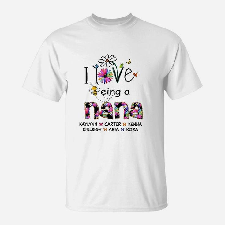 I Love Being A Nana Flower T-Shirt