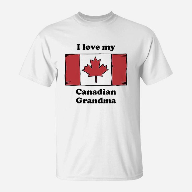 I Love My Canadian Grandma Canada Flag Grandchild T-Shirt