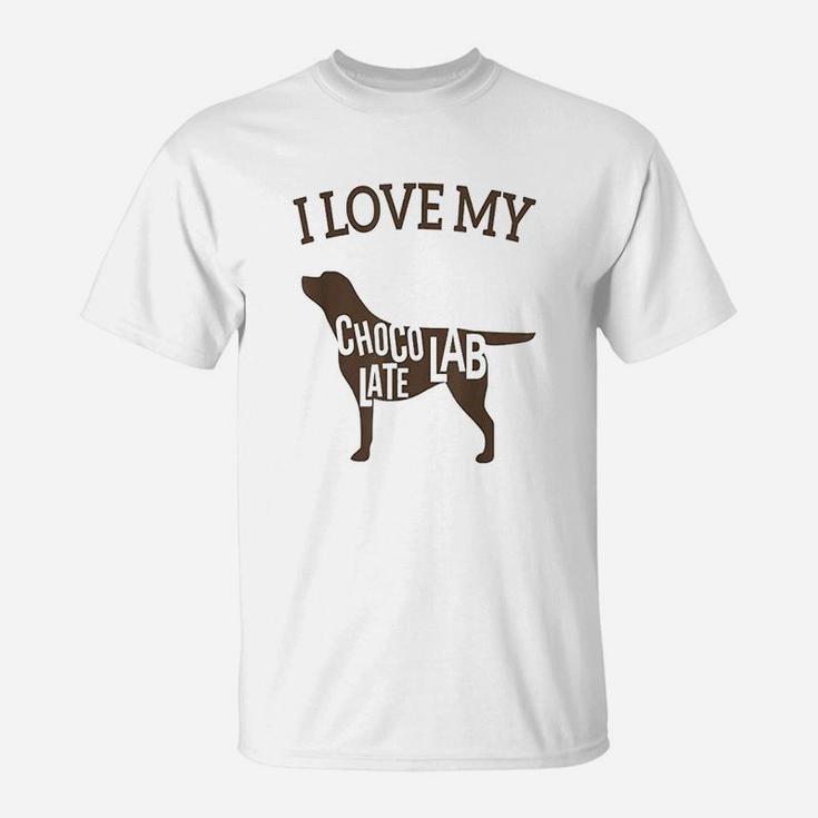 I Love My Chocolate Lab Cute Labrador Dog T-Shirt