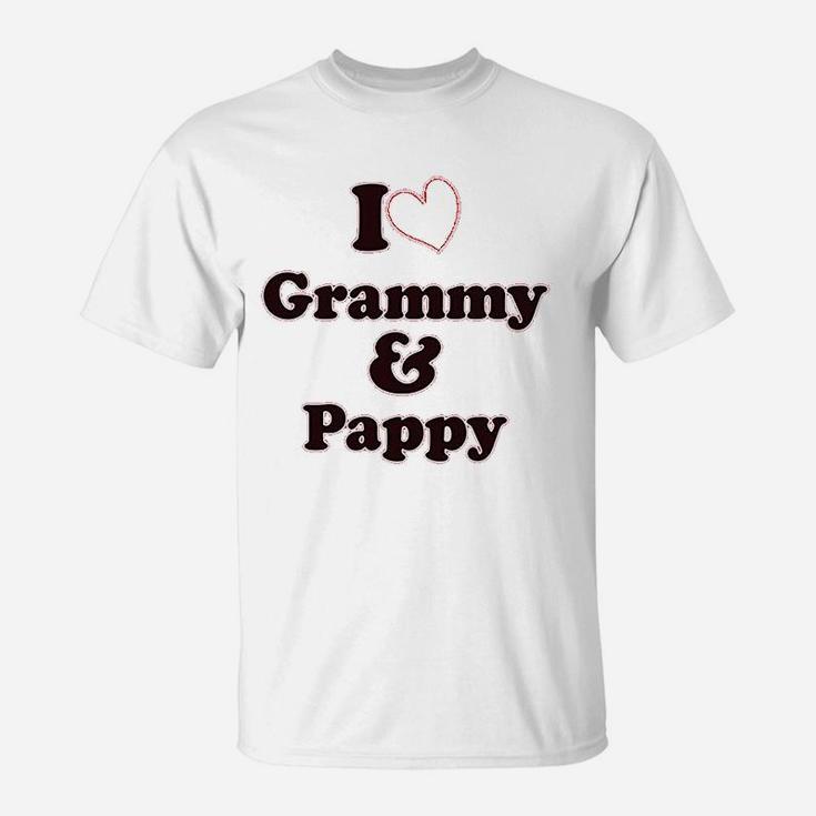 I Love My Grammy And Pappy Grandparents T-Shirt