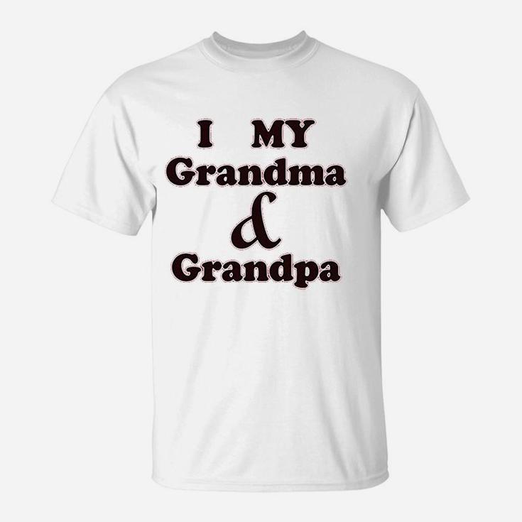 I Love My Grandma And Grandpa Grandparents T-Shirt