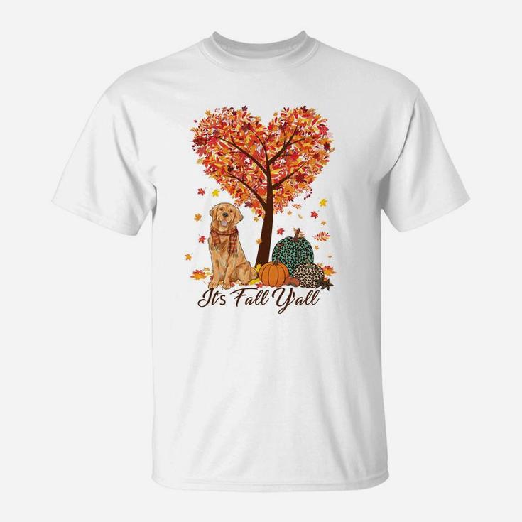 It's Fall Y'all Funny Golden Retriever -Autumn Dog Lover Sweatshirt T-Shirt
