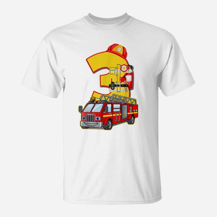 It's My 3Rd Birthday Boy Fire Truck 3 Toddler Firefighter T-Shirt