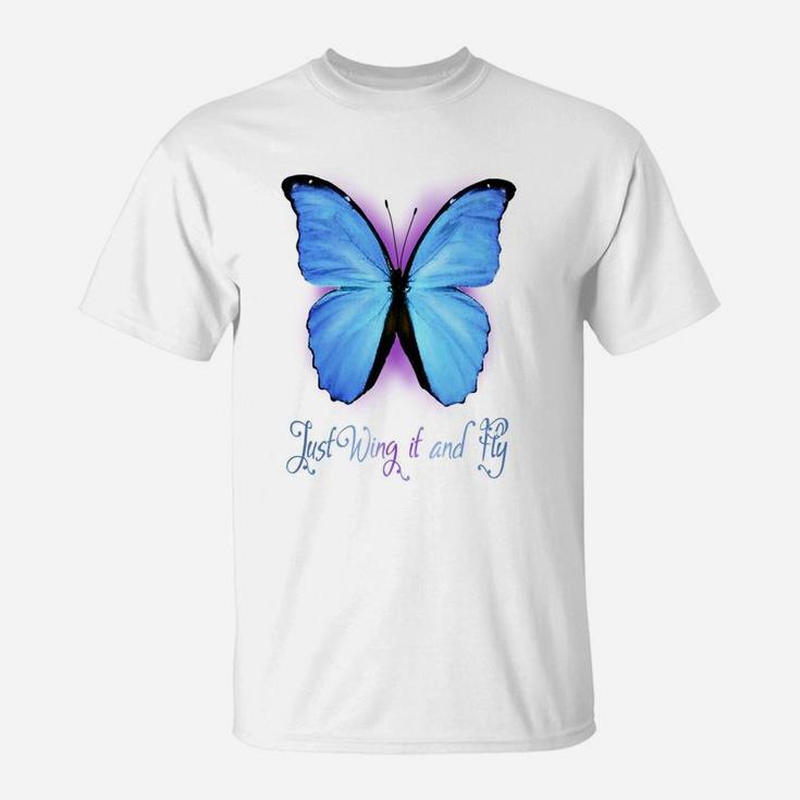 Just Wing It And Fly Women's Butterfly T-Shirt