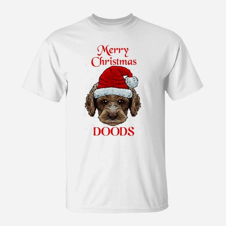 Labradoodle Merry Christmas Doods Santa Hat Doodle Dog Lover Sweatshirt T-Shirt