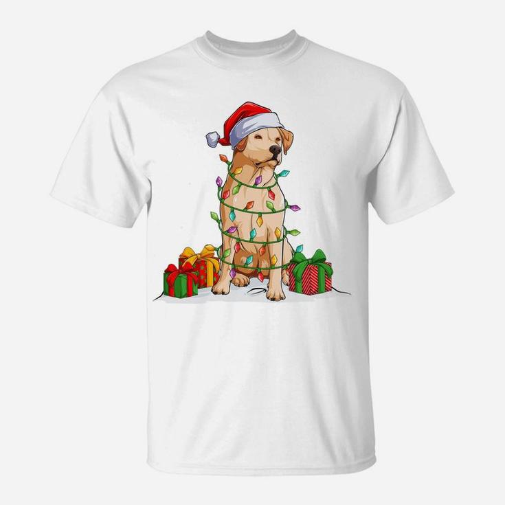 Labrador Retriever Santa Christmas Tree Lights Xmas T-Shirt