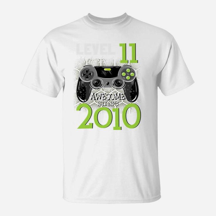 Level 11 Unlocked Awesome Since 2010 Video Gamer 11 Birthday T-Shirt
