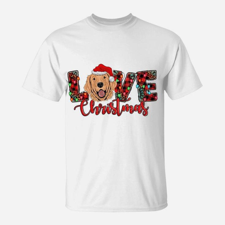 Love Golden Retriever Christmas Shirt Frenchie Mom Dog Dad Sweatshirt T-Shirt