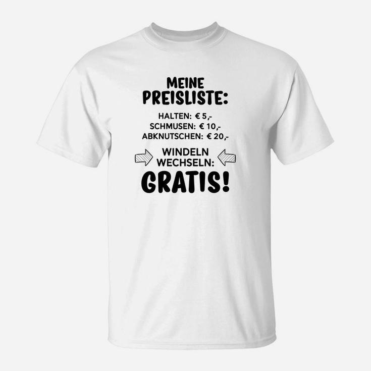 Lustiges Herren T-Shirt Meine Preisliste, Humorvoll für Eltern & Großeltern