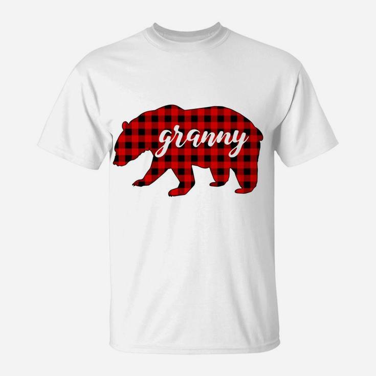 Matching Family Buffalo Plaid Granny Bear Red Lumberjack T-Shirt