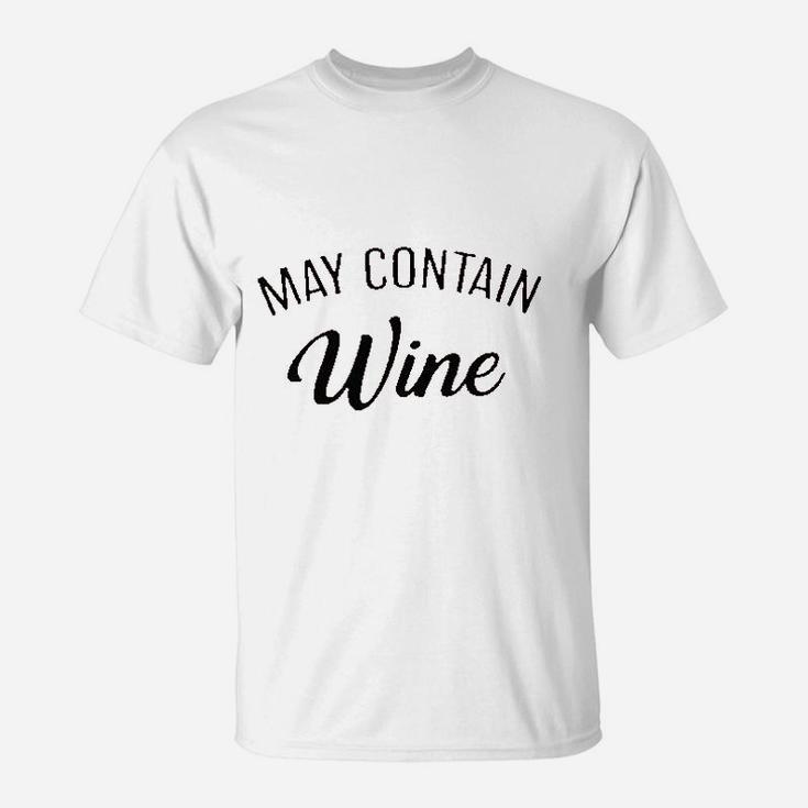 May Contain Wine Letter Print T-Shirt