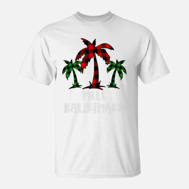 Mele Kalikimaka Palm Tree Hawaii Buffalo Plaid Christmas Pj T-Shirt