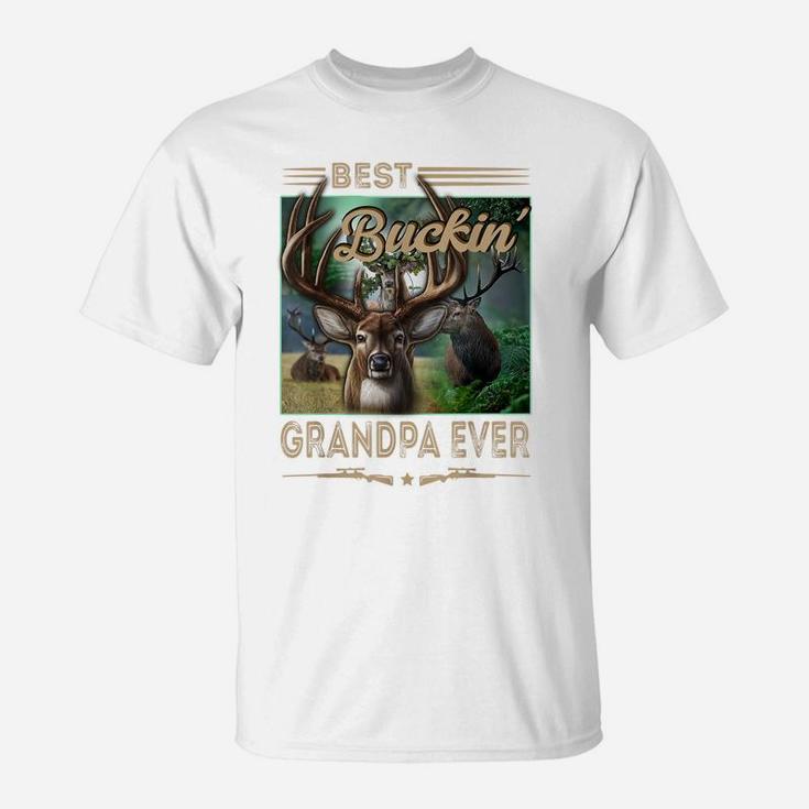Mens Best Buckin' Grandpa Ever Shirt Deer Hunting Bucking Father T-Shirt