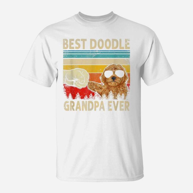 Mens Best Doodle Grandpa Ever Goldendoodle Dog Dad Father's Day T-Shirt