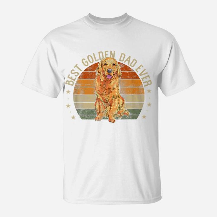 Mens Best Golden Dad Ever Retro Golden Retriever Gifts Dog T-Shirt