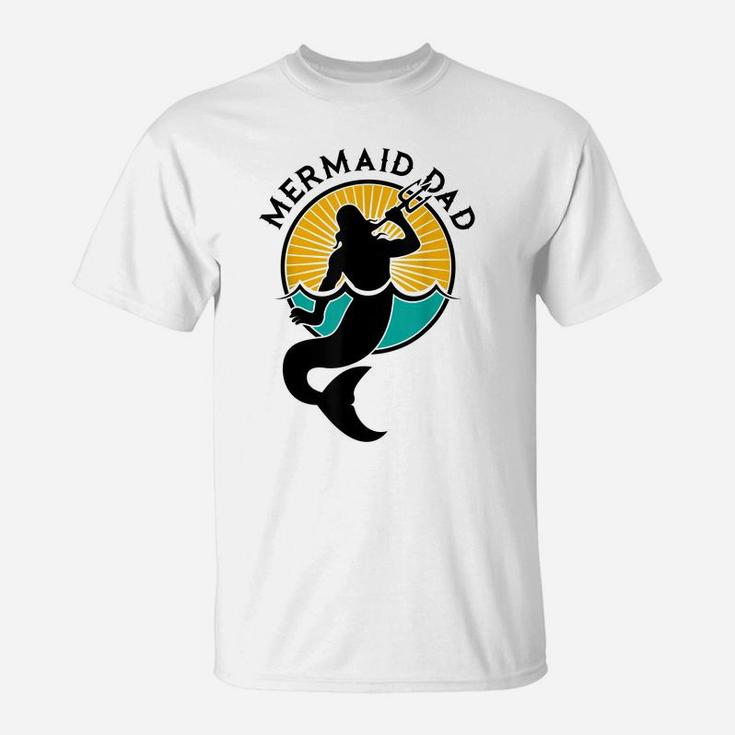 Mens Mermaid Dad Shirt Daddy Party Funny Cute Papa Father Tee T-Shirt