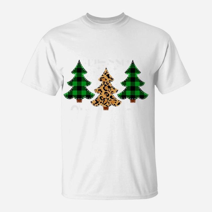 Merry Christmas Tee Leopard & Green Buffalo Plaid Xmas Tree Sweatshirt T-Shirt