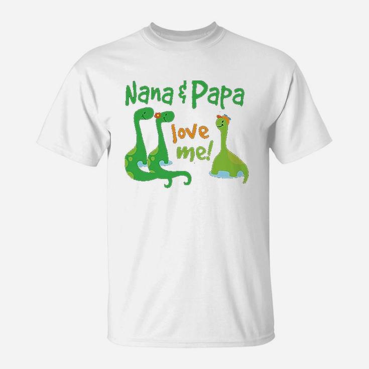 Nana Papa Love Me Dinosaur T-Shirt