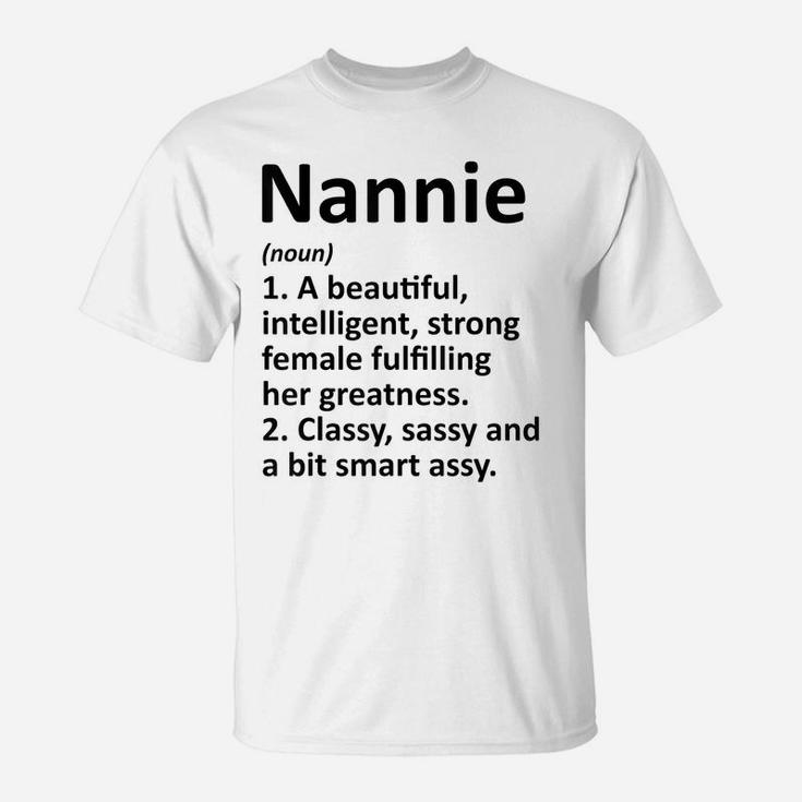 Nannie Definition Personalized Name Funny Christmas Gift T-Shirt