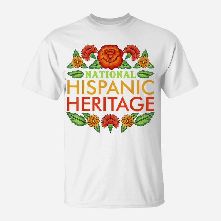National Hispanic Heritage Month Dahlia Flower Mexico Latino T-Shirt