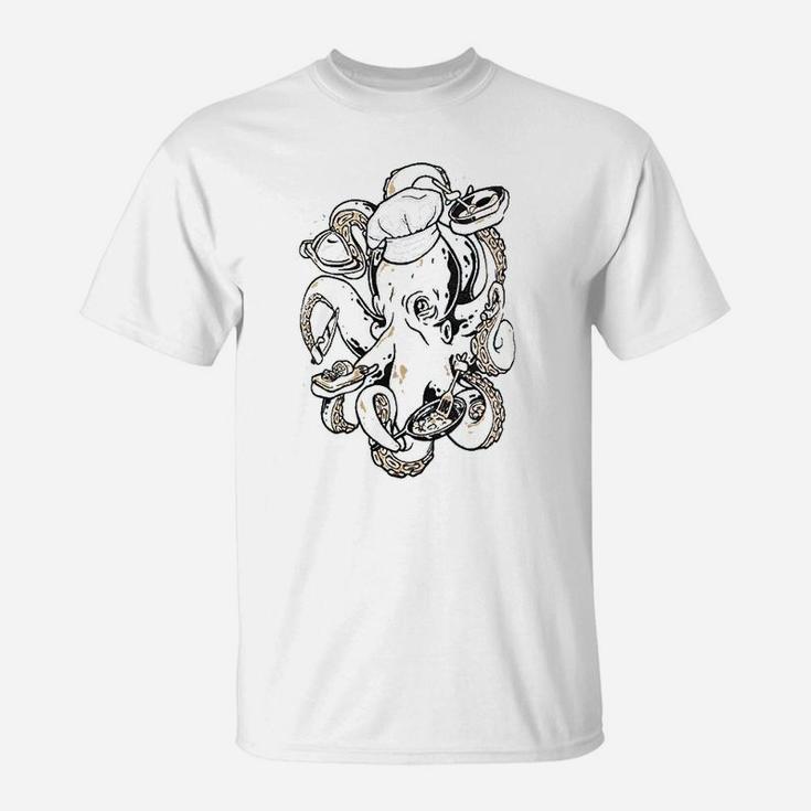 Octopus Chef Funny Restaurant T-Shirt