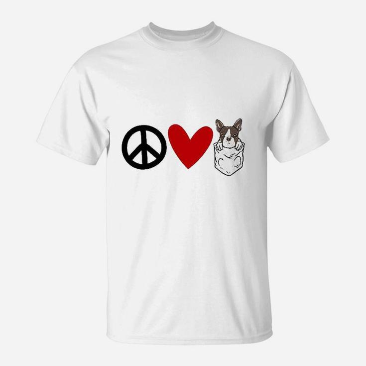 Peace Love Boston Terrier T-Shirt