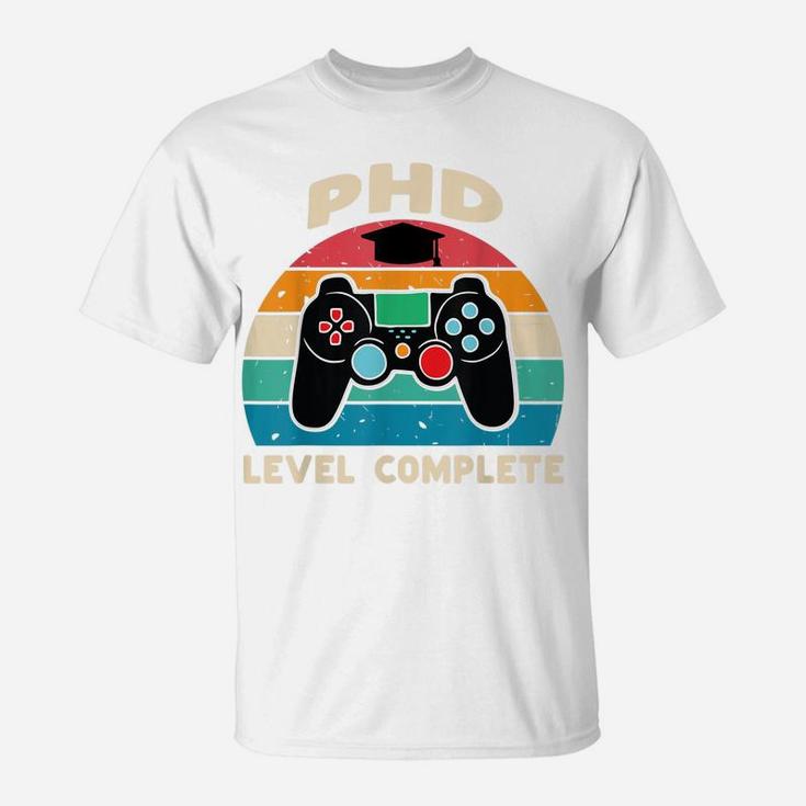 Phd Level Complete Doctorate Graduation Gift For Him Gamer T-Shirt