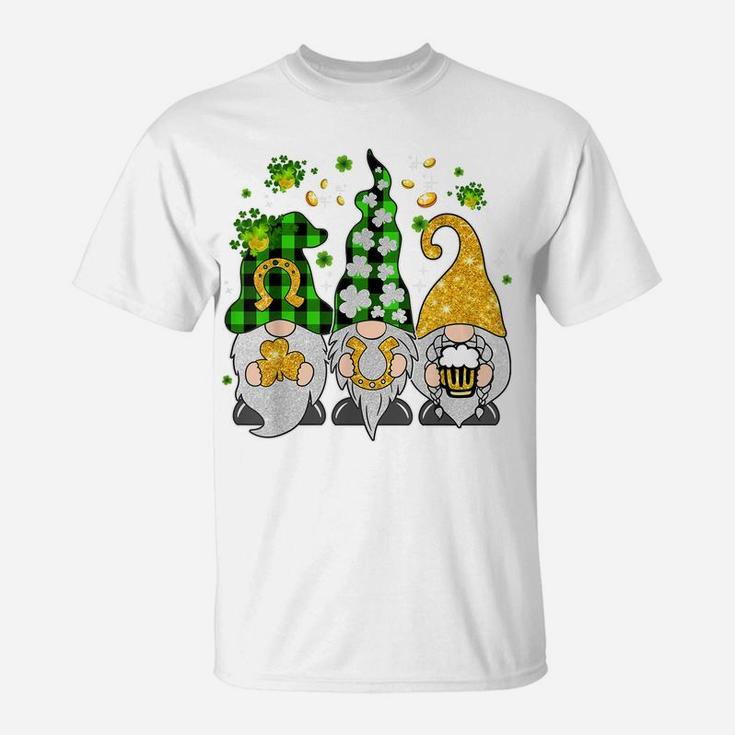 Plaid Gnomes St Patricks Day Shamrock Gnome Irish Gift T-Shirt