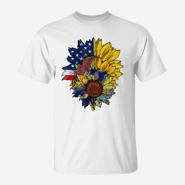 Plus Size Graphic Sunflower Painting Bouquet Flower Lovers T-Shirt