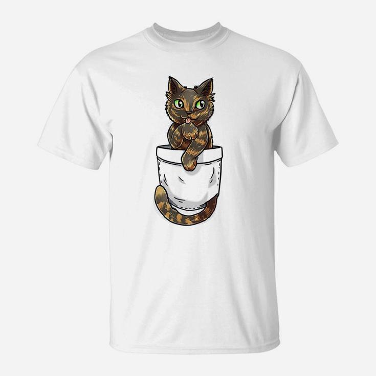 Pocket Tortoiseshell Tortie Cat T-Shirt