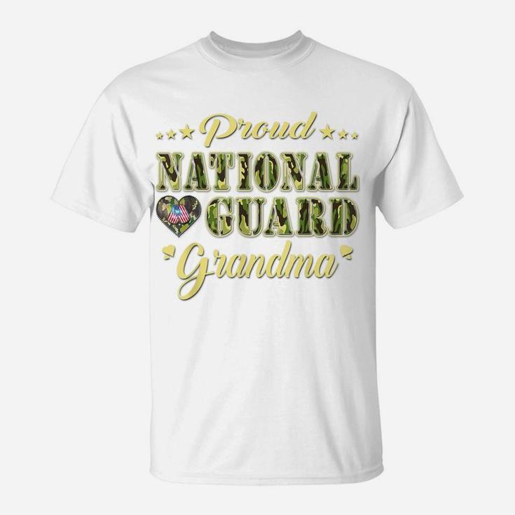 Proud National Guard Grandma Dog Tag Heart Army Grandmother T-Shirt