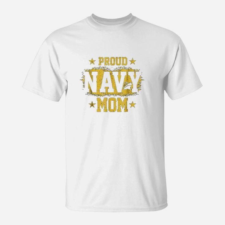 Proud Navy Mom  Us Patriotic Mother T-Shirt