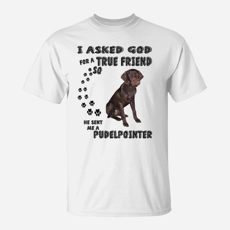 Pudelpointer Saying Mom Dad Costume, Pointing Hunting Dog T-Shirt