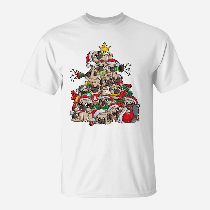 Pug Christmas Tree Dog Santa Merry Pugmas Xmas Gifts Boys Sweatshirt T-Shirt