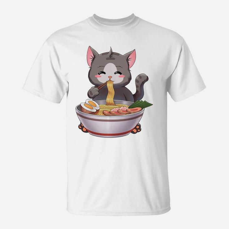 Ramen Cat Japanese Gift Kawaii Anime T-Shirt