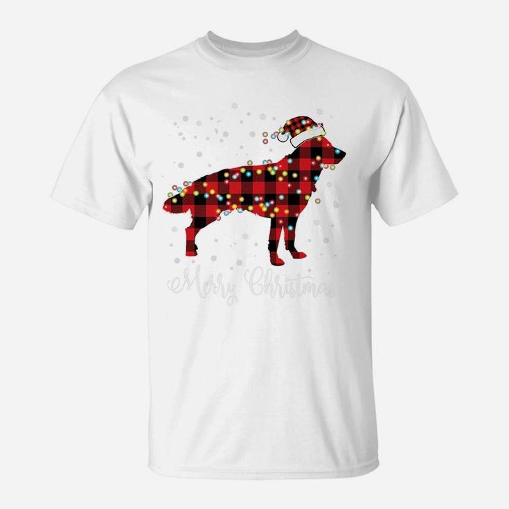 Red Plaid Buffalo German Shepherd Merry Christmas Pajamas T-Shirt