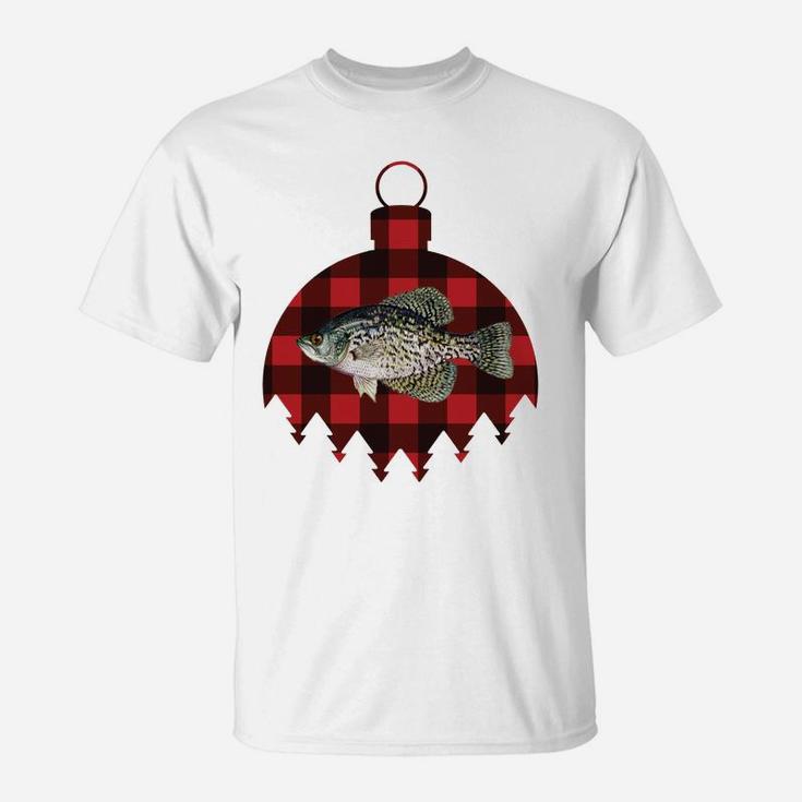 Retro Plaid I'm Dreaming Of A Crappie Christmas Fish Design Sweatshirt T-Shirt