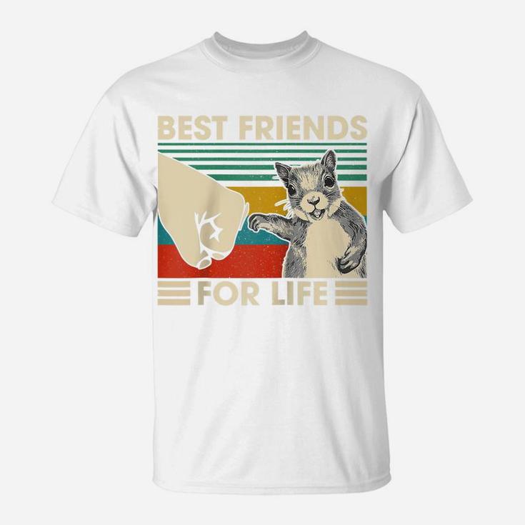 Retro Vintage Squirrel Best Friend For Life Fist Bump Raglan Baseball Tee T-Shirt