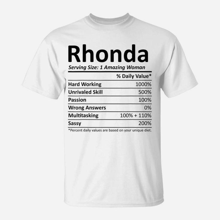 Rhonda Nutrition Personalized Name Funny Christmas Gift Idea T-Shirt