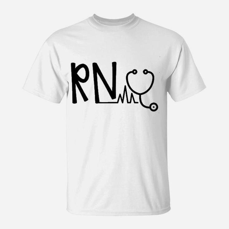 Rn Heart Beat Monitor Registered Nurse Job T-Shirt