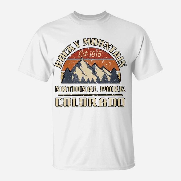 Rocky Mountain National Park Colorado Mountain Hiking Retro T-Shirt