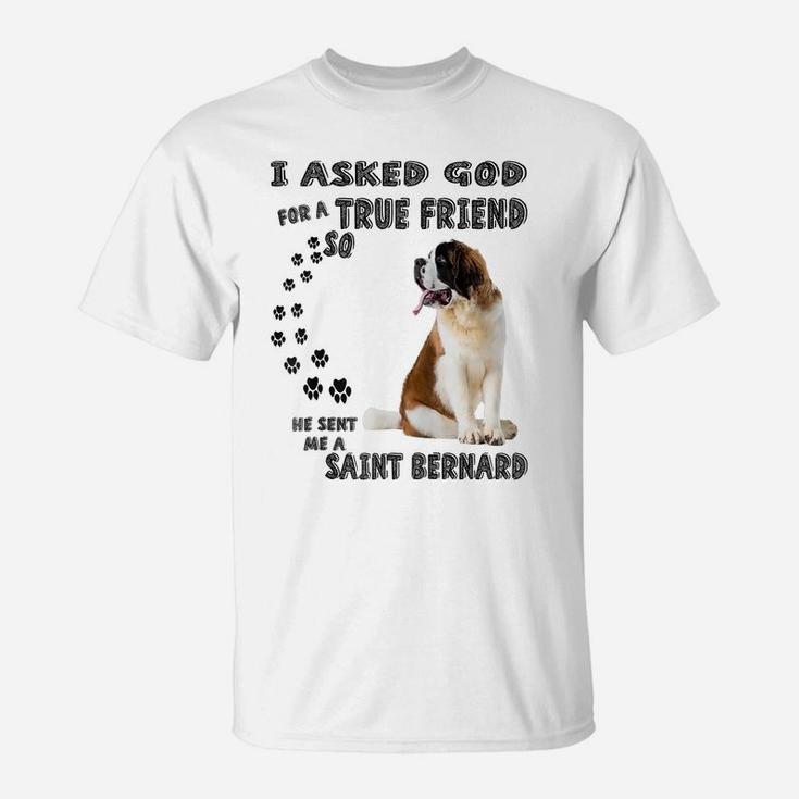Saint Bernard Mom Dad Quote Costume, Cute Alpine Spaniel Dog Raglan Baseball Tee T-Shirt