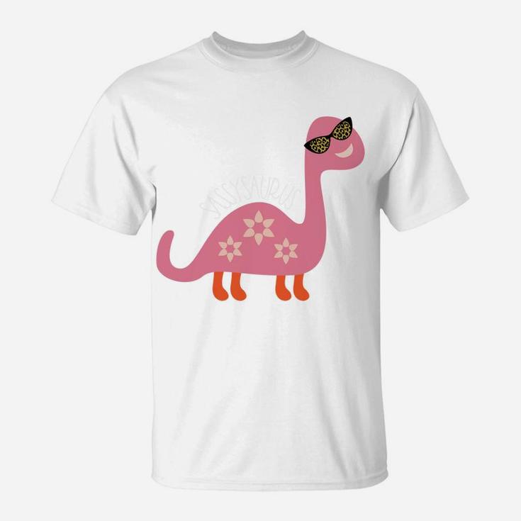 Sassy Dinosaur Teen Girl Stuff Pink Leopard Sunglass Design Sweatshirt T-Shirt
